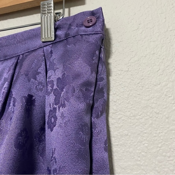 Vintage Purple Floral Jacquard Tapered Pants - Picture 6 of 10